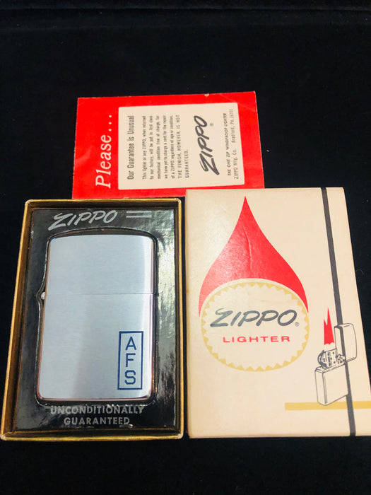 1963 AFS Monogram Vintage Zippo Lighter - MIB