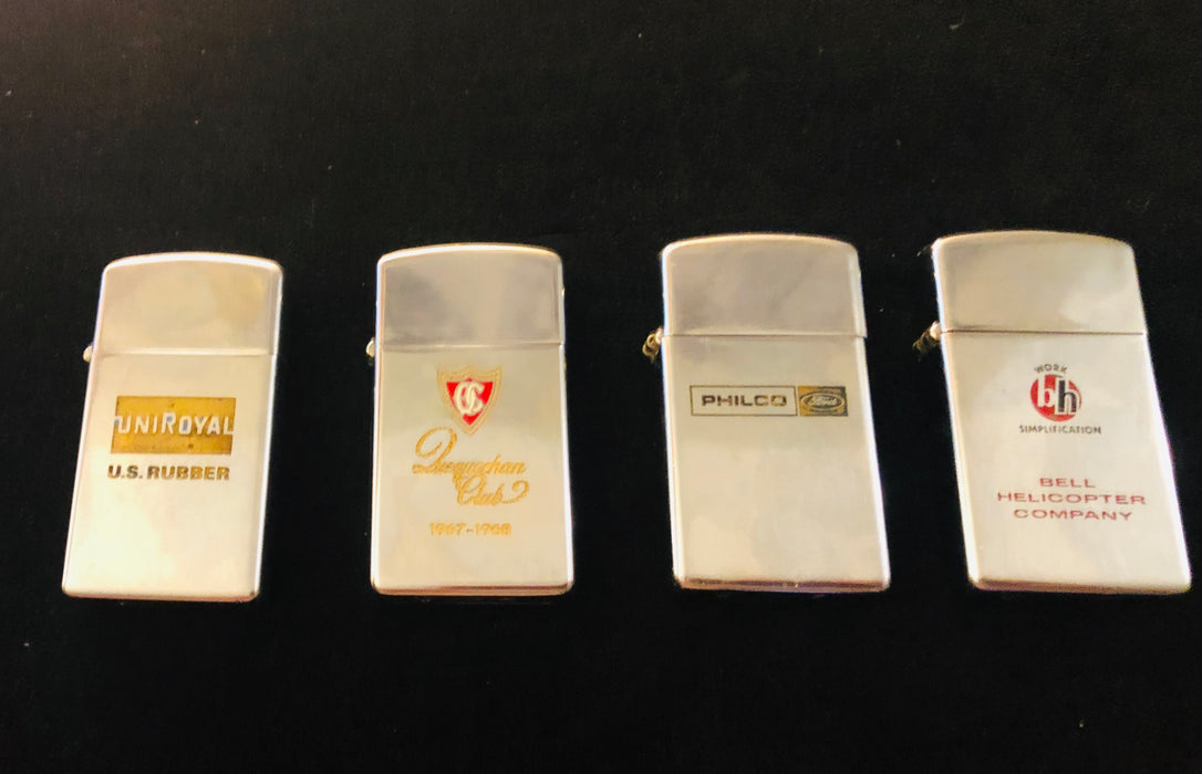 1968 Lot #47 Four Zippo Slim Lighters