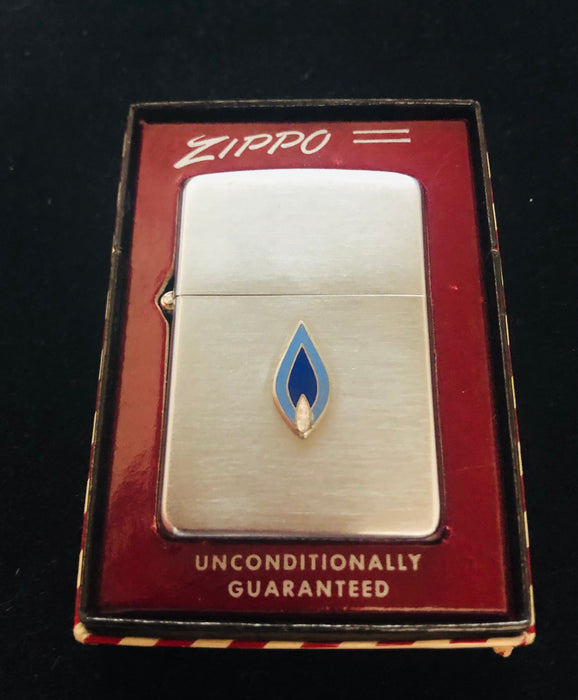 1955 Vintage Northern Illinois Gas Company Emblem 3-Panel Zippo Lighter