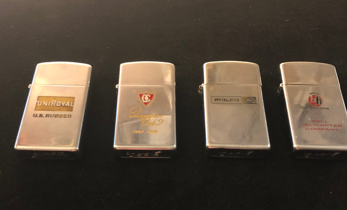 1968 Lot #47 Four Zippo Slim Lighters