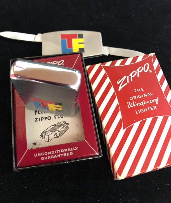 1962 LTFi Vintage Red Candy Stripe Zippo Lighter w Matching Pocket Knife