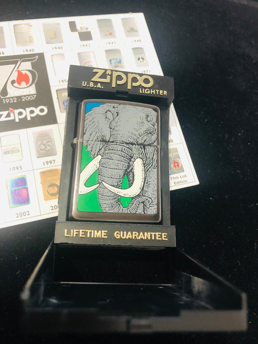 1994 Barrett Smythe Elephant Zippo Lighter Endangered Animal Series