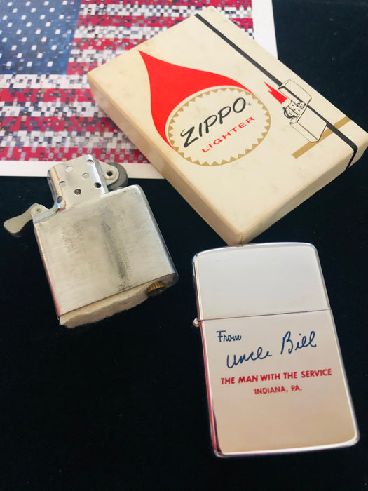 1962 Uncle Bill Vintage Zippo Lighter - MIB