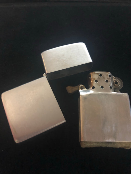 1949 Three-Barrel Brushed-Finish Zippo Lighter -  Case in Very Good Condition