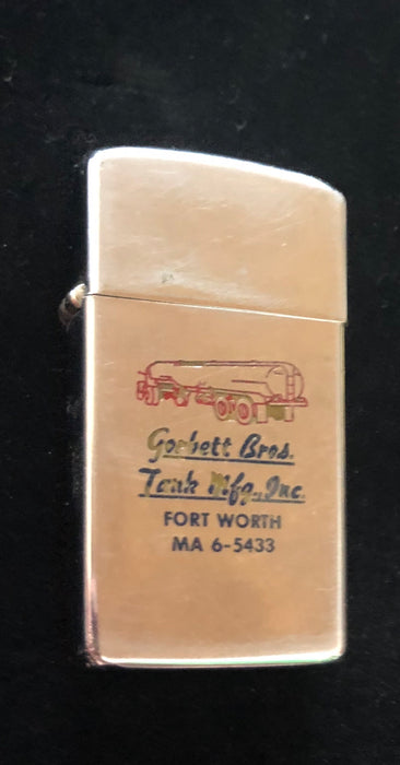 1968 Gorbett Bros Tank Mfg Vintage Slim Zippo