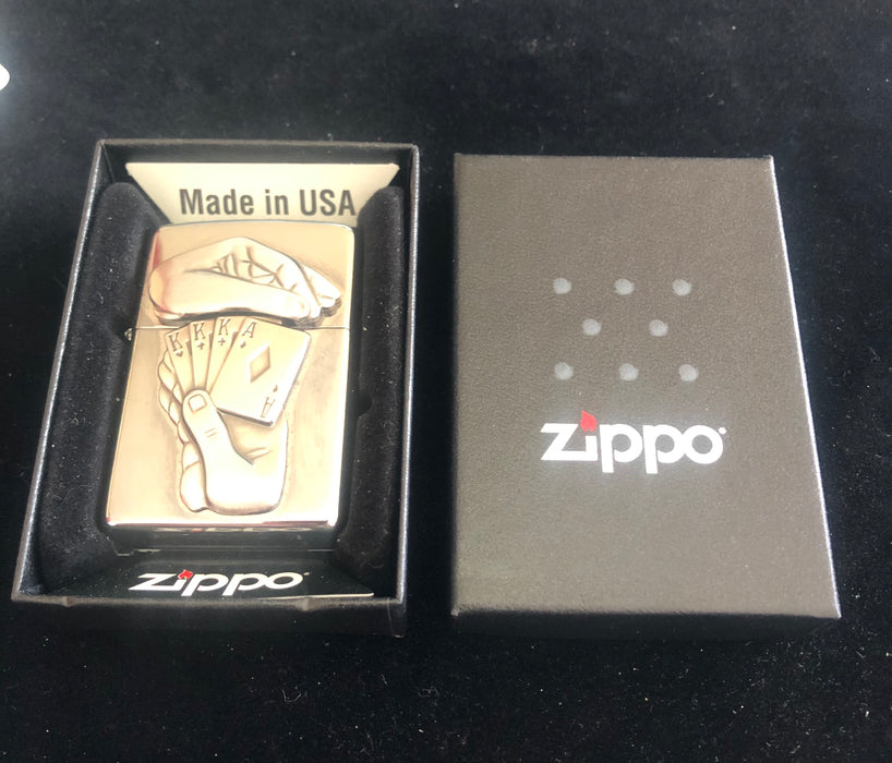 2016 Barrett Smythe Chrome Full House Zippo Lighter