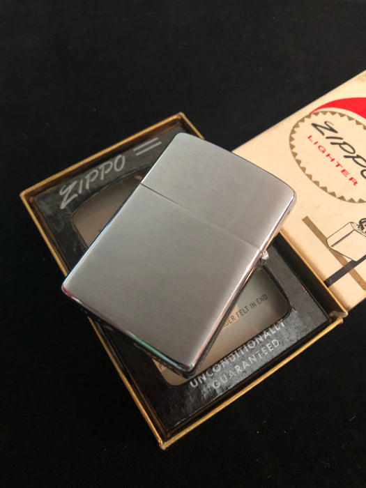 1962 Brushed Chrome Vintage Zippo Lighter - MIB