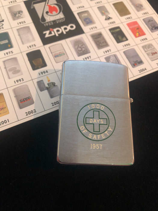1957 Marquette Cement Vintage Zippo Lighter - Double-Sided Red