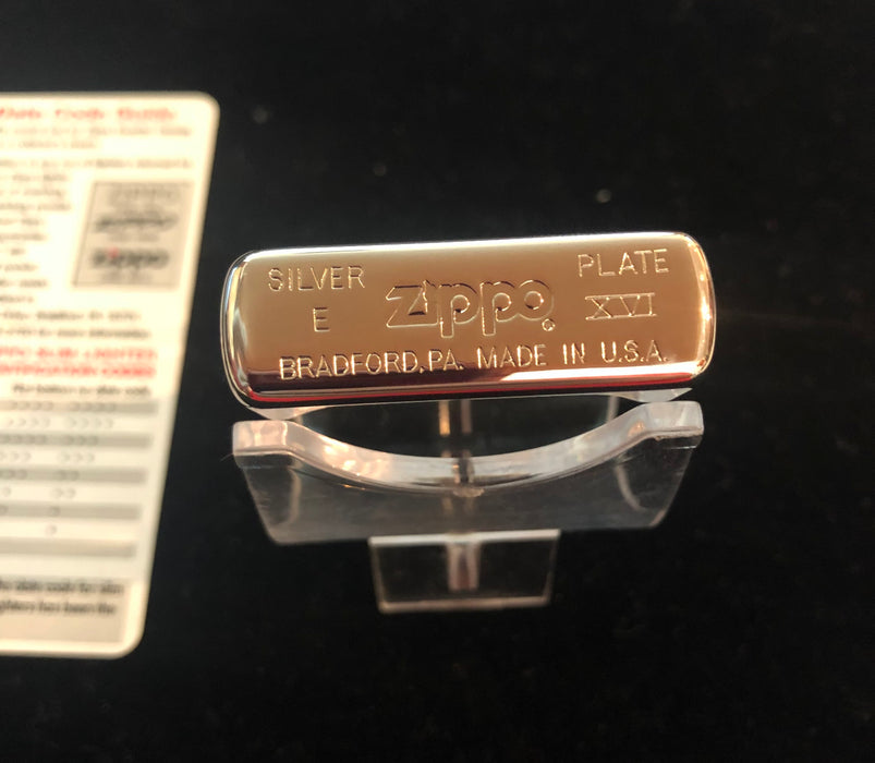 2000 Silver Plated Mint Long Island Railroad Zippo Lighter in Presentation Box