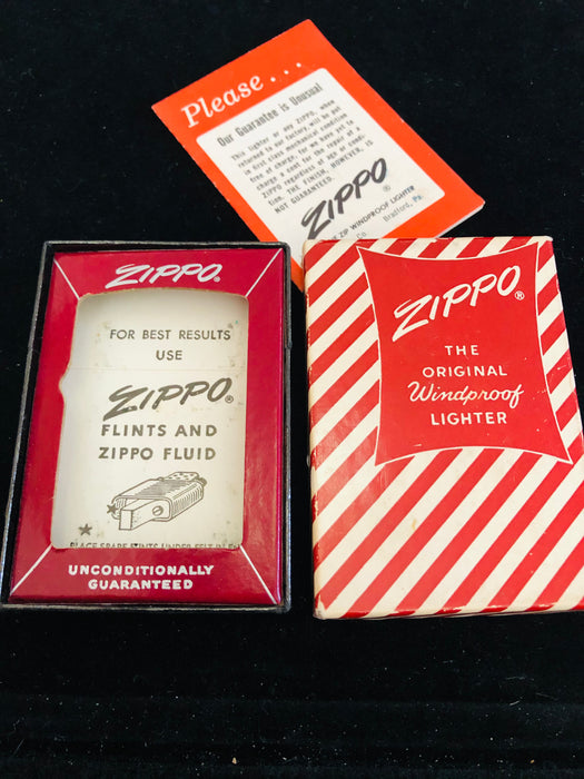 1962 LTFi Vintage Red Candy Stripe Zippo Lighter w Matching Pocket Knife