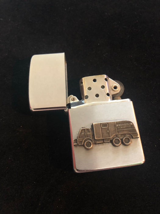 1958 Schlumberger Oilfield Services Truck Emblem Vintage Zippo - Excellent