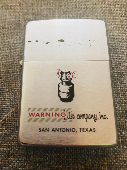 1964 Warning Lites Advertising Zippo Lighter - Used