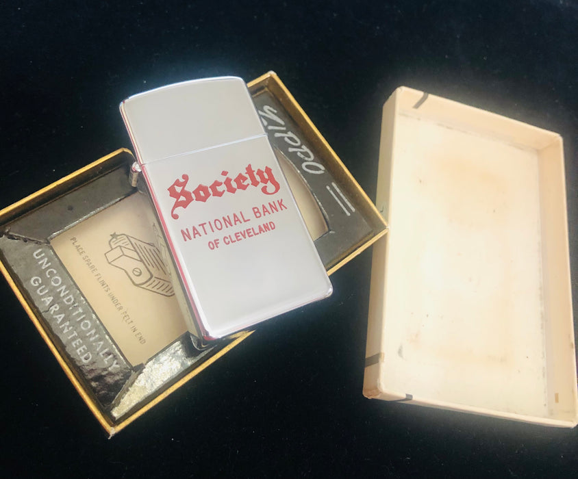 1967 Society National Bank Vintage Zippo Lighter