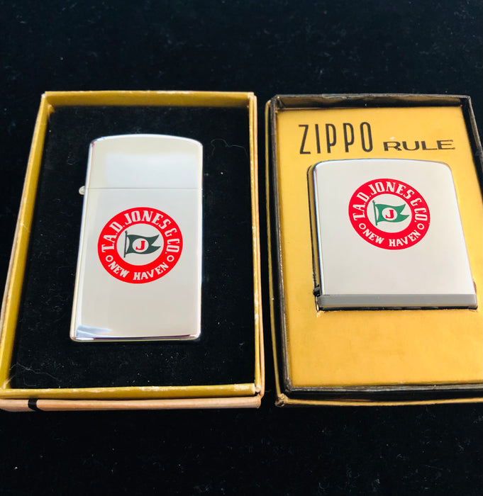 1973 TAD Jones Vintage Zippo Lighter with Matching Rule