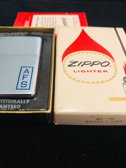 1963 AFS Monogram Vintage Zippo Lighter - MIB