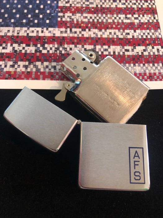 1963 AFS Monogram Vintage Zippo Lighter - MIB