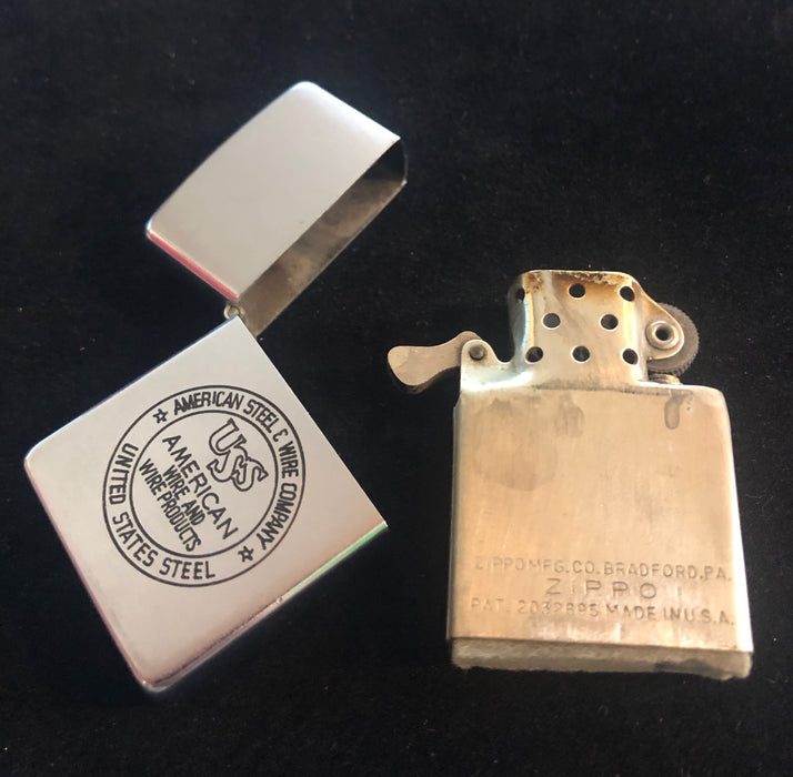 1951 American Steel & Wire Company Vintage Zippo with Nickel Silver Insert