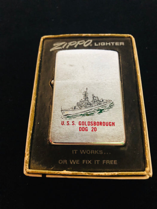 1968 USS Goldsborough Vietnam Era Double-Sided Zippo Lighter - Very Good