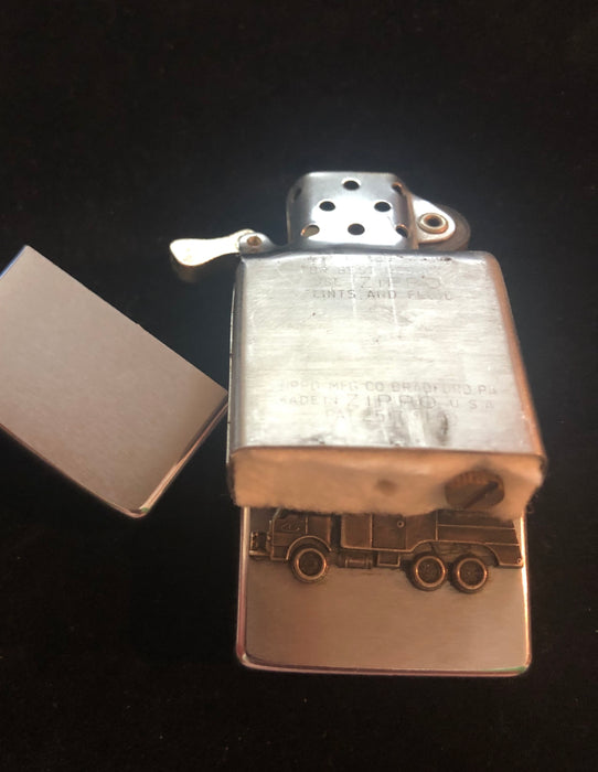 1958 Schlumberger Oilfield Services Truck Emblem Vintage Zippo - Excellent