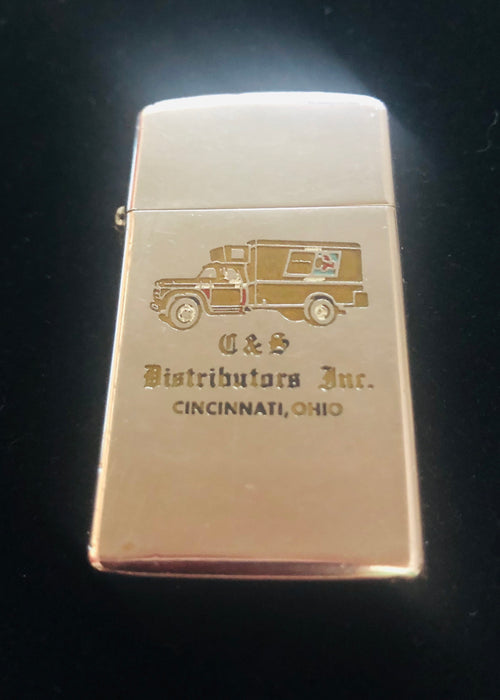 1968 C & S Distributors Zippo Slim Trucking Lighter - Advertiser