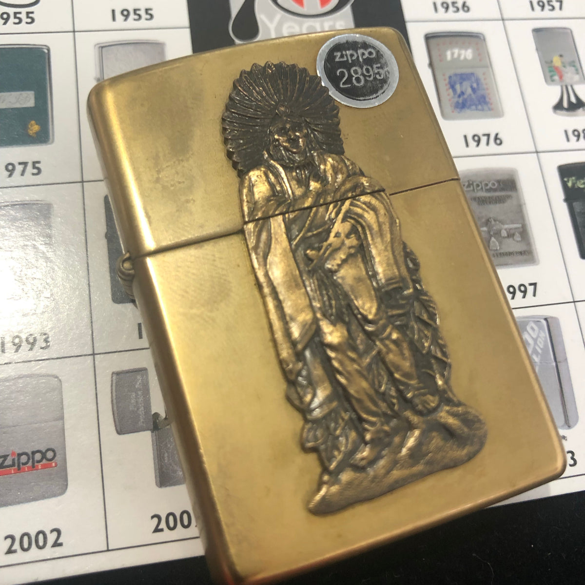 1996 Barrett Smythe Brass Cigar Store Indian Vintage Zippo Lighter