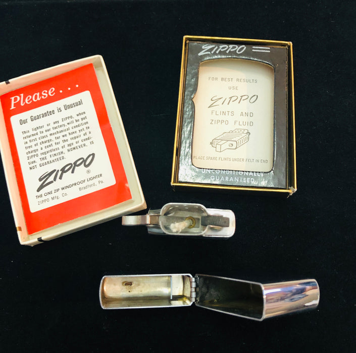 1962 Brushed Chrome Vintage Zippo Lighter - MIB