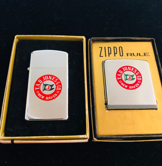 1973 TAD Jones Vintage Zippo Lighter with Matching Rule