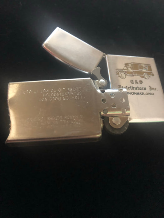 1968 C & S Distributors Zippo Slim Trucking Lighter - Advertiser