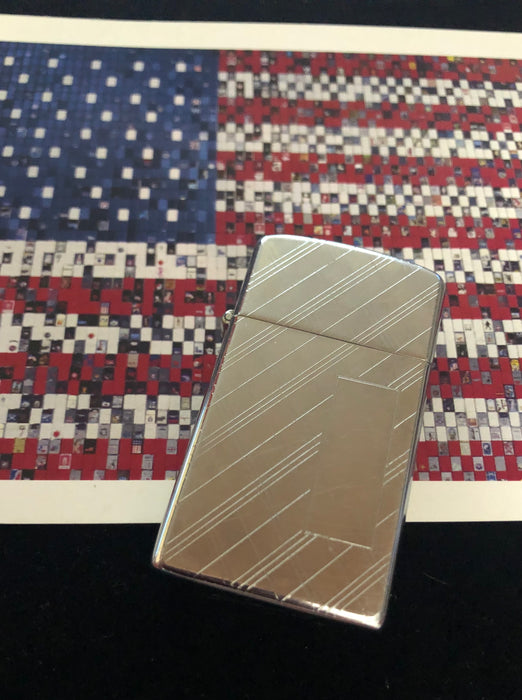 1959 Diagonal Monogram Vintage Zippo - Flat Bottom