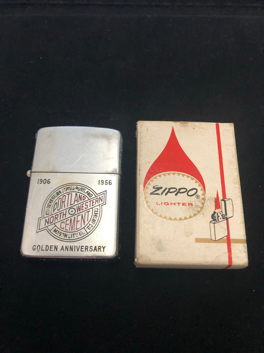 1955 Double-Sided Portland Cement Vintage Zippo w Repair Box