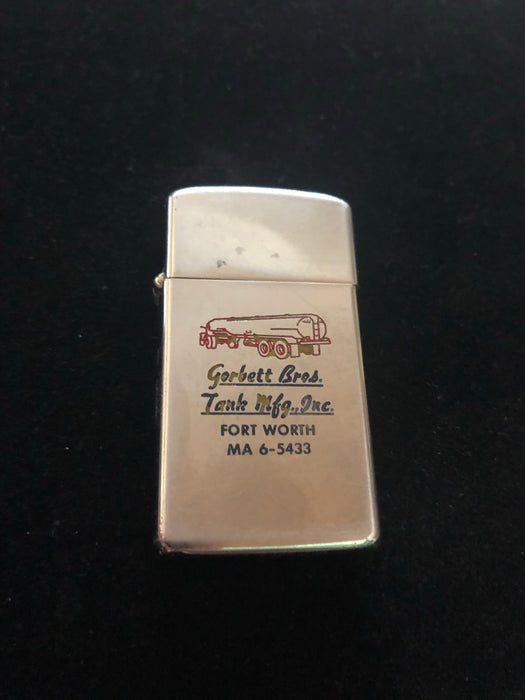 1968 Gorbett Bros Tank Mfg Vintage Slim Zippo