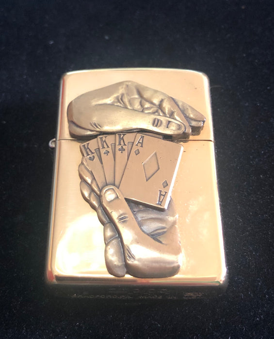 1996 Barrett Smythe Solid Brass Full House Zippo Lighter MIB - Free Shipping