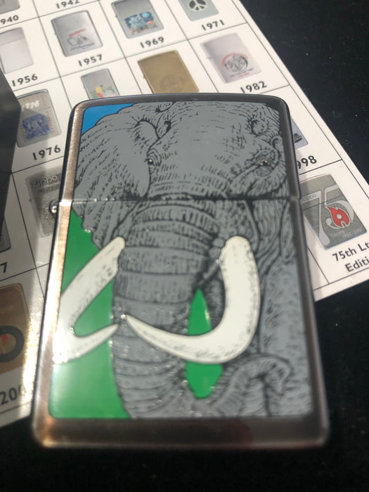 1994 Barrett Smythe Elephant Zippo Lighter Endangered Animal Series