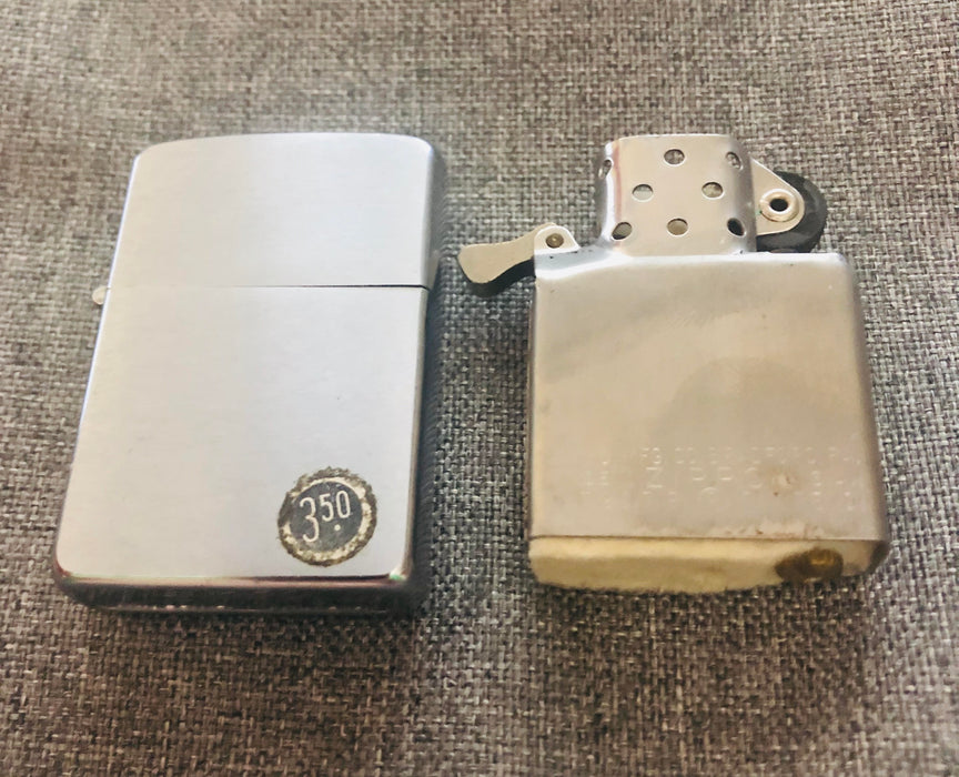 1956 Brushed Chrome Zippo Lighter w Original Price Sticker - Mint