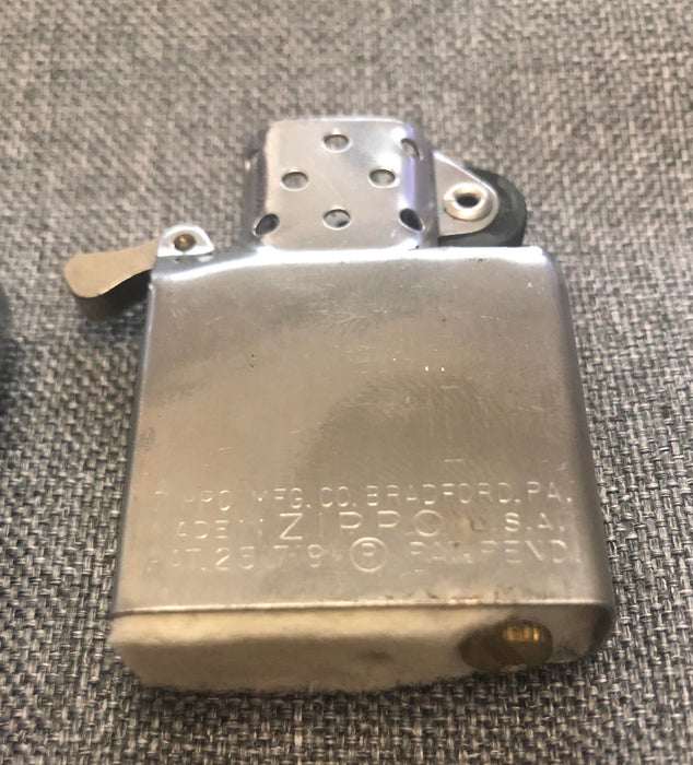 1956 Brushed Chrome Zippo Lighter w Original Price Sticker - Mint