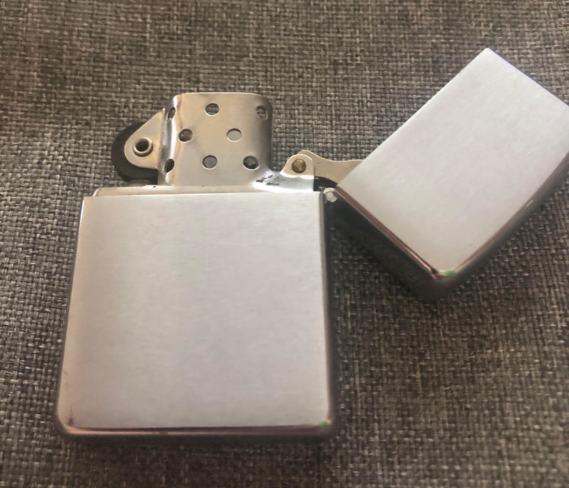 1956 Brushed Chrome Zippo Lighter w Original Price Sticker - Mint